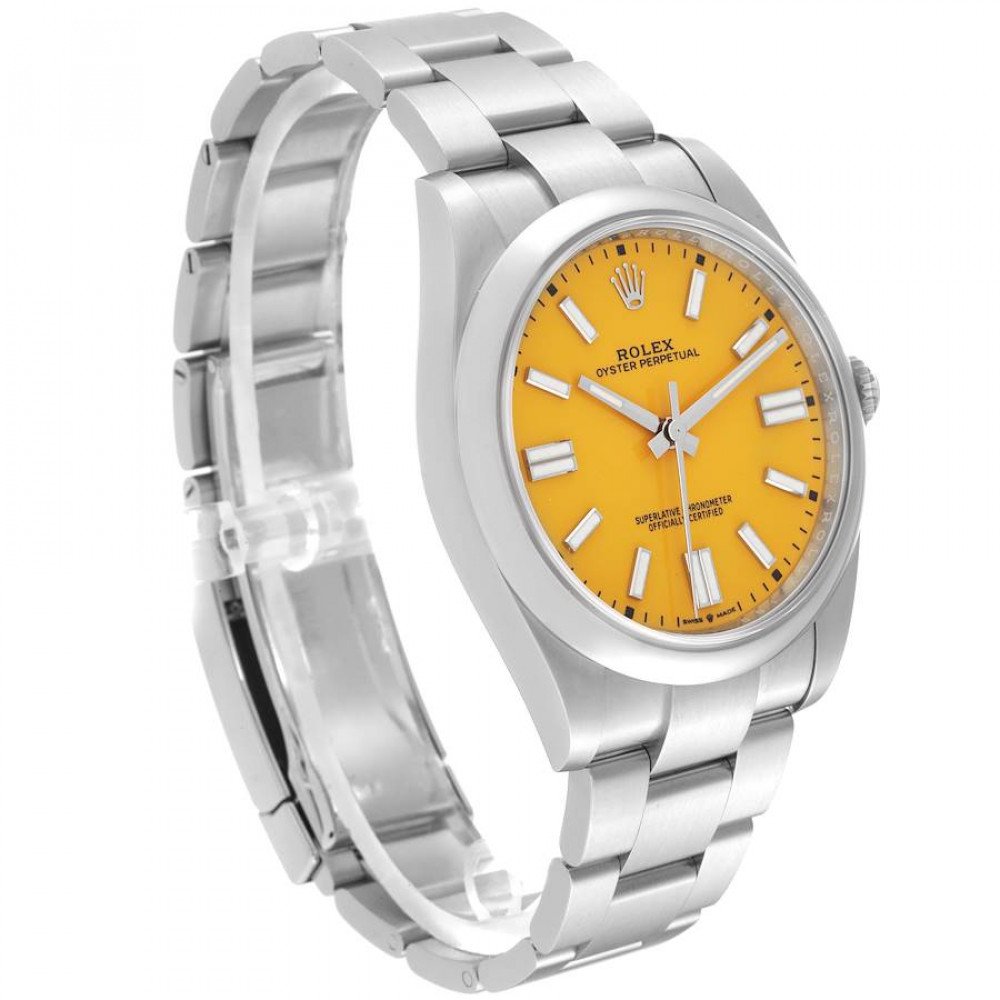 Rolex Oyster Perpetual 41mm Yellow Dial Steel Mens Watch 124300 Rolex Oyster Perpetual 41mm Yellow Dial Steel Mens Watch 124300