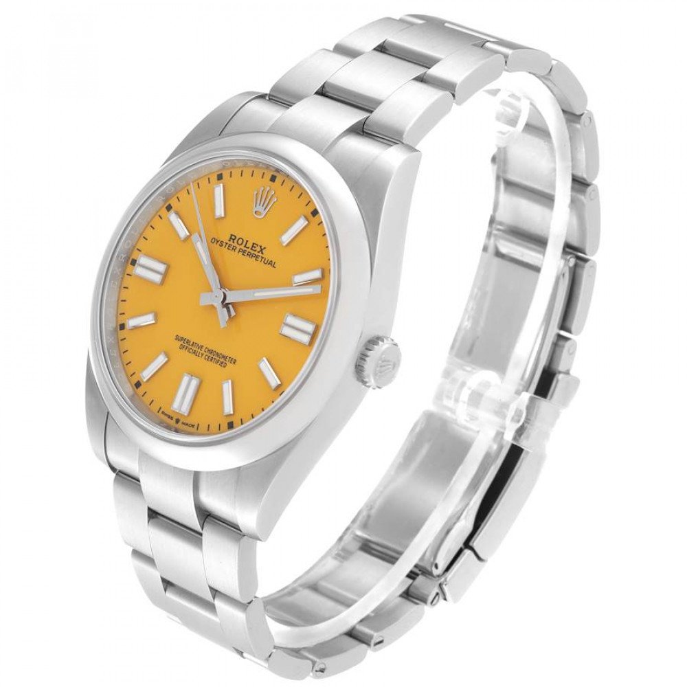 Rolex Oyster Perpetual 41mm Yellow Dial Steel Mens Watch 124300 Rolex Oyster Perpetual 41mm Yellow Dial Steel Mens Watch 124300