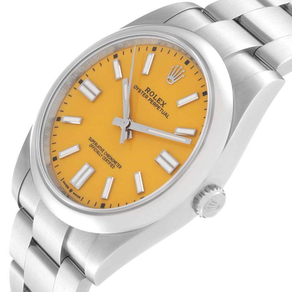 Rolex Oyster Perpetual 41mm Yellow Dial Steel Mens Watch 124300 Rolex Oyster Perpetual 41mm Yellow Dial Steel Mens Watch 124300