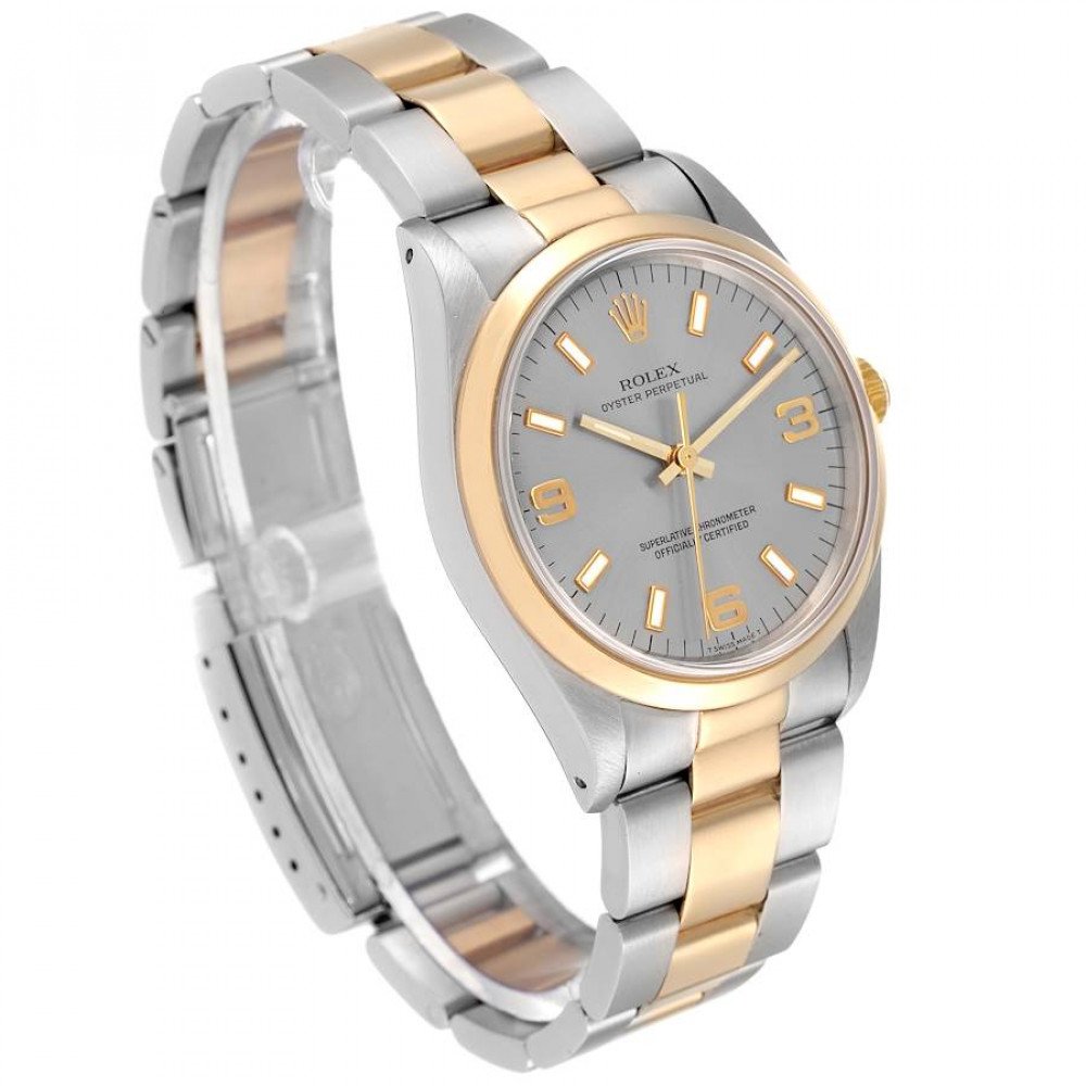 Rolex Oyster Perpetual Steel Yellow Gold Slate Dial Mens Watch 14203 Rolex Oyster Perpetual Steel Yellow Gold Slate Dial Mens Watch 14203