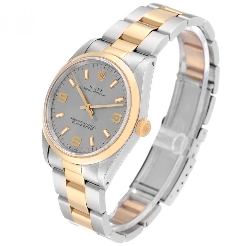 Rolex Oyster Perpetual Steel Yellow Gold Slate Dial Mens Watch 14203 Rolex Oyster Perpetual Steel Yellow Gold Slate Dial Mens Watch 14203