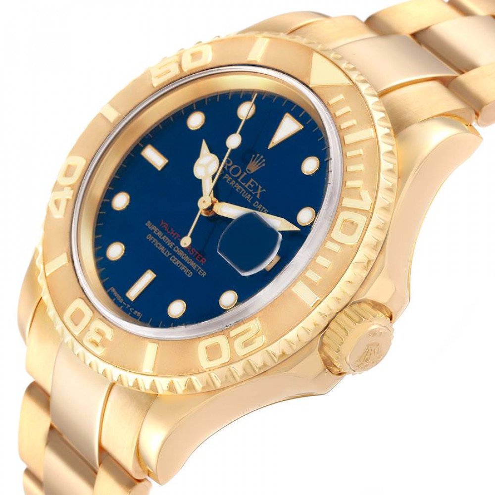 Rolex Yachtmaster 40mm Yellow Gold Blue Dial Mens Watch 16628 Rolex Yachtmaster 40mm Yellow Gold Blue Dial Mens Watch 16628