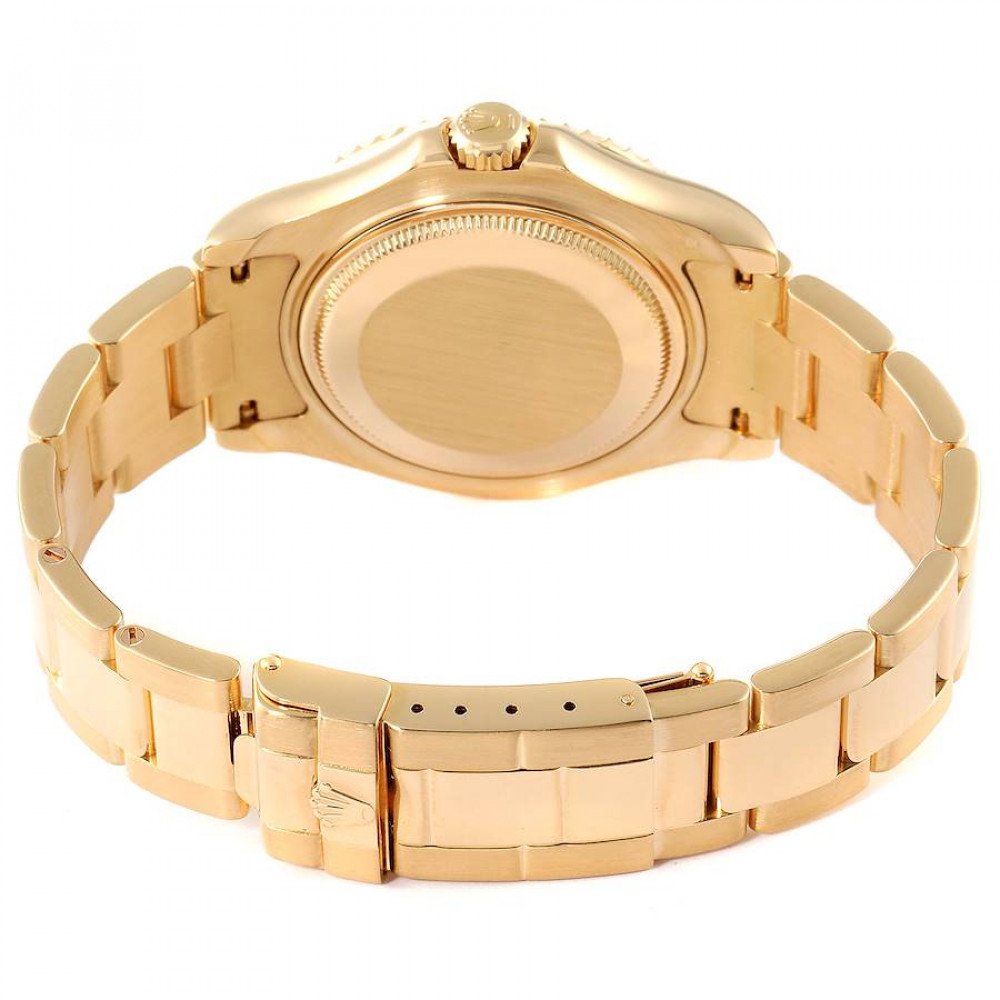 Rolex Yachtmaster Midsize Yellow Gold White Dial Mens Watch 68628