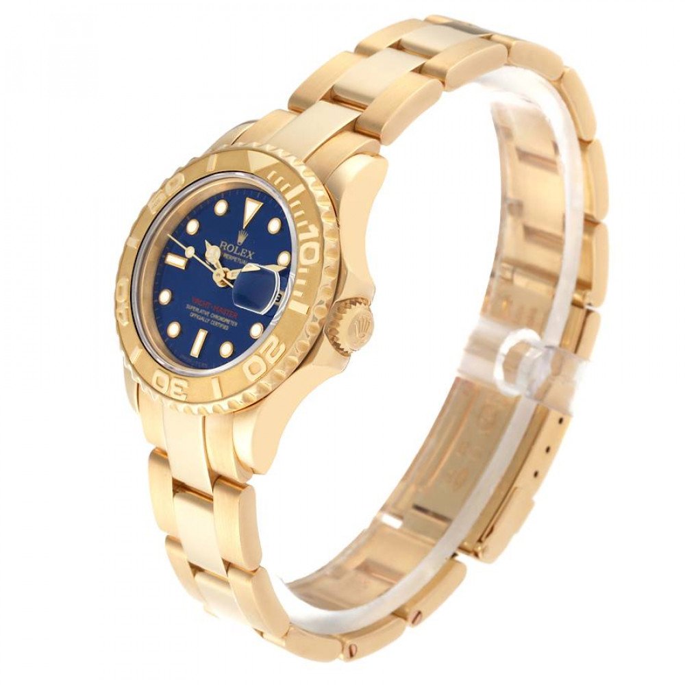 Rolex Yachtmaster 29mm Yellow Gold Blue Dial Ladies Watch 69628 Rolex Yachtmaster 29mm Yellow Gold Blue Dial Ladies Watch 69628