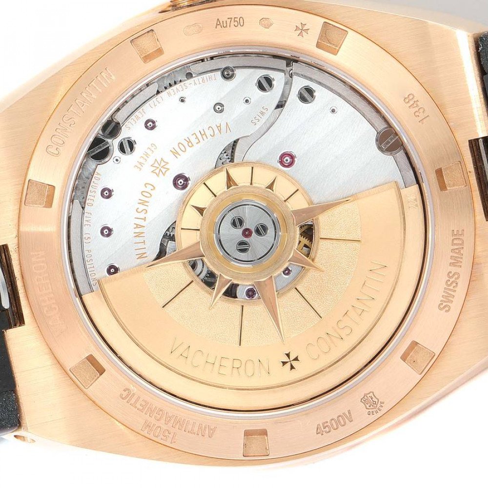Vacheron Constantin Overseas Rose Gold Silver Dial Mens Watch 4500V