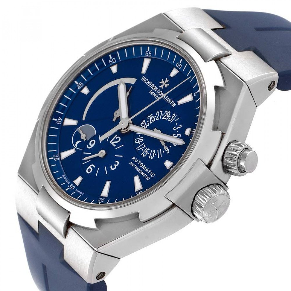 Vacheron Constantin Overseas Dual Time Blue Dial Steel Mens Watch 47450 Vacheron Constantin Overseas Dual Time Blue Dial Steel Mens Watch 47450