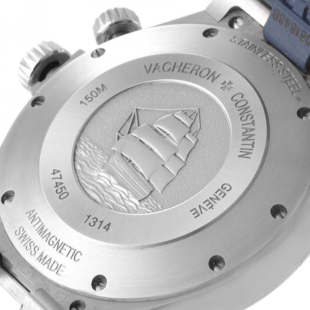 Vacheron Constantin Overseas Dual Time Blue Dial Steel Mens Watch 47450 Vacheron Constantin Overseas Dual Time Blue Dial Steel Mens Watch 47450